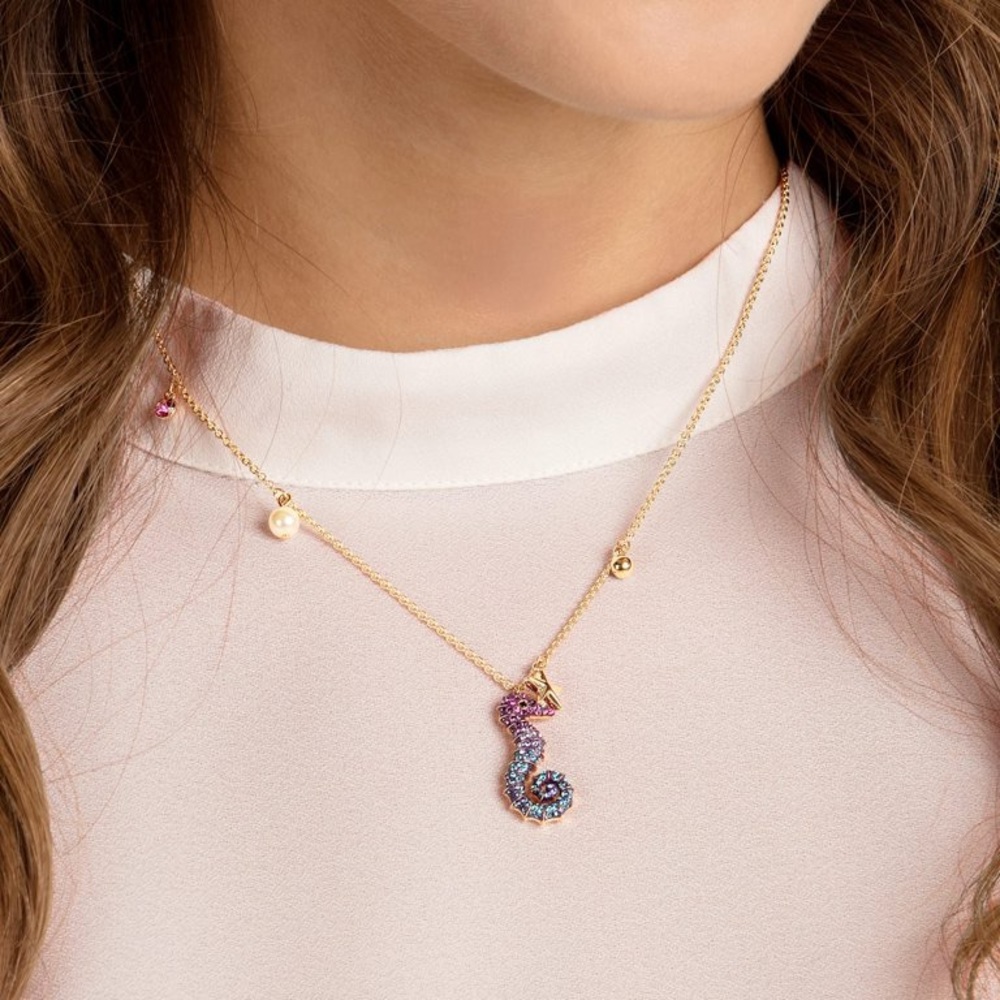 Swarovski Ocean Seahorse Pendant Gold Plating